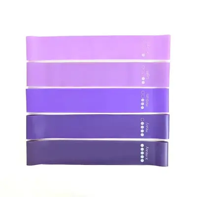 瑜伽弹力带健身阻力带五色套装家用塑形翘臀拉力带TPE拉伸训练带 - 7