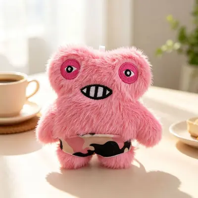 Cute Big-Tooth Monster Plush Keychain, Cartoon Bag Charm - 7