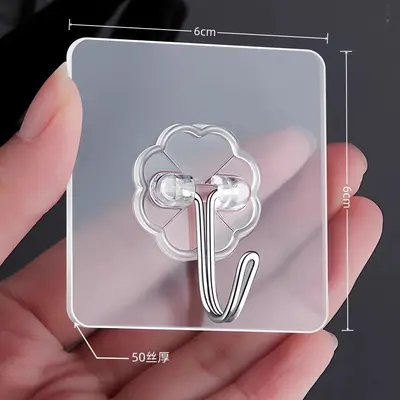 No-Drill Adhesive Wall Hooks, Nail-Free, Strong Hold, Damage-Free - 11