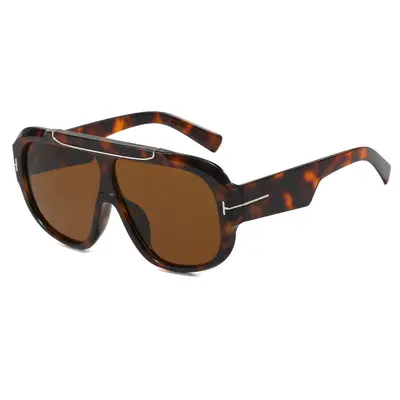 Large T-Frame Aviator Sunglasses, Unisex Fashion Style - 12