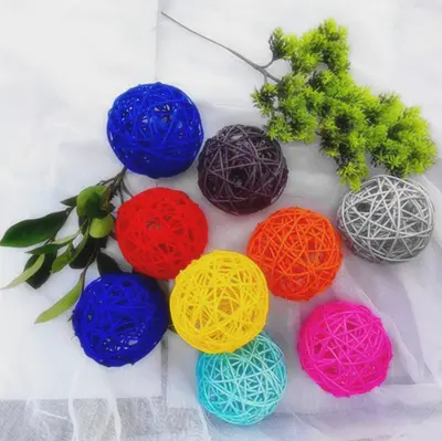 Beyaz rattan top dekorasyon, 3 cm - 80 cm, asılı ışık zinciri süsü - 10