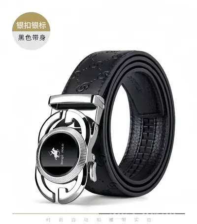 Paolo Men's Genuine Leather Belt Automatic Buckle Waistband Premium Business Style Top-layer Cowhide Trousers Belt for Young Men - 8