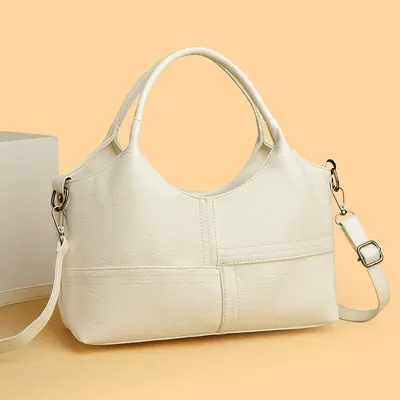 Soft Leather Women's Handbag, Lightweight Large Capacity Crossbody - 3
