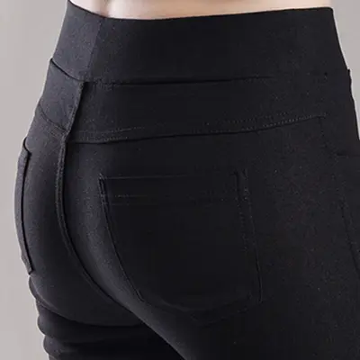 Women's Ankle-Length Pencil Pants with Front and Back Pockets - 4