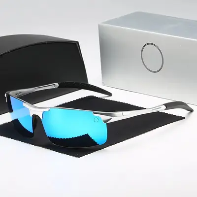 Men's Polarized Zinc Alloy Large Frame Sunglasses for Cycling and Driving - 11