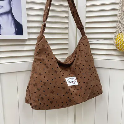 Korean-Style Floral Dumpling Shoulder Bag, Large Capacity - 8