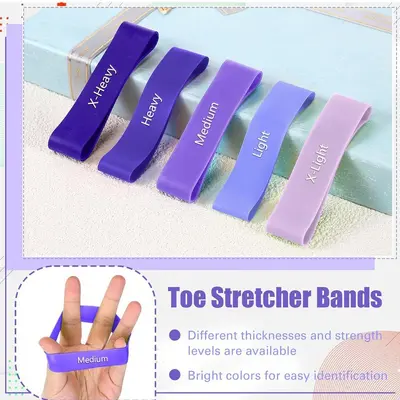 Finger Resistance Band, Thumb Fitness Training Band, Grip Ring Set - 3