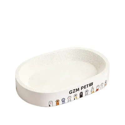 2-in-1 Cat Scratcher Board with Nest, Round Corrugated Cardboard - 6