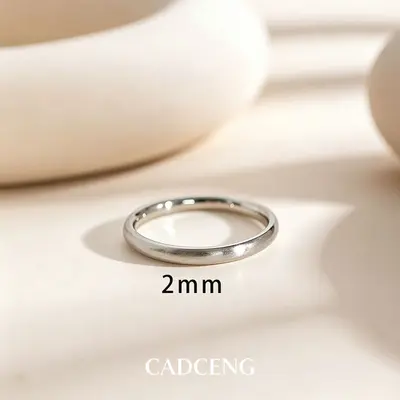 Minimalistischer Titanstahl-Ring für Damen, 18K Gold gebürstet - 8
