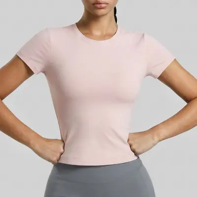 Damen-Yoga-Oberteil, Kurzarm, schnelltrocknend, atmungsaktiv - 8
