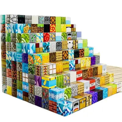 TikTok Edition Minecraft Magnetic Building Blocks Series Construction Bricks Children's Educational Assembly Toy Magnetic Building Blocks Toy.