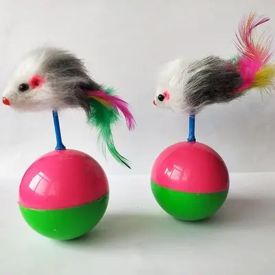 Roly-Poly Simulated Plush Mouse Cat Toy - 6