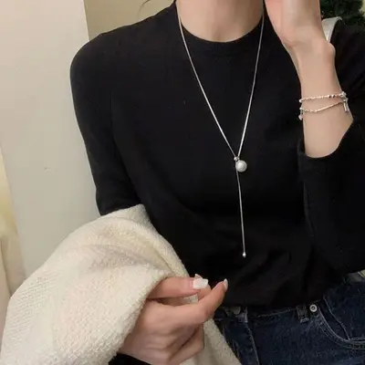 Ausziehbare Perlenkette für Damen, minimalistisches Design - 7