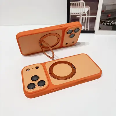 iPhone 18 Pro Max case, magnetic stand, soft touch, dual color - 8