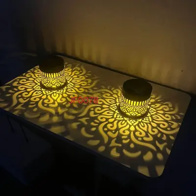 Sınır ötesi güneş enerjili dış mekan duvar lambası projeksiyon lambası mandala ayçiçeği şakayık çiçeği dış mekan duvar lambası - 1