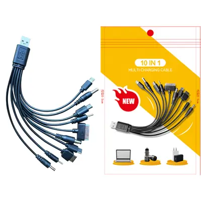 Bir ila on şarj kablosu sınır ötesi on'u bir arada veri kablosu güneş enerjili dış mekan çok fonksiyonlu acil durum X-ray evrensel USB kablosu - 11