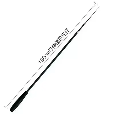 1.8m Telescopic Cat Teaser Wand, Steel Wire, Feather, Bell, Bite-Resistant - 8