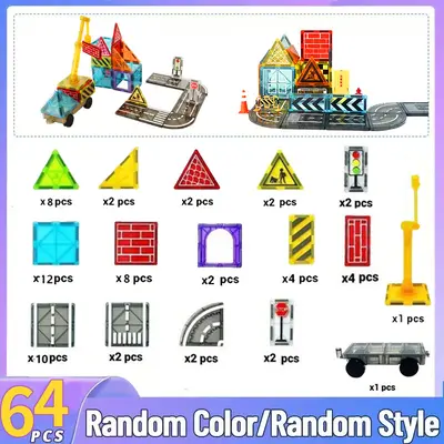 Little Engineer Magnetic Tiles Set, Educational Scene Toy for Kids - 10