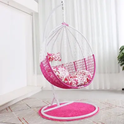 Double Faux Rattan Hanging Chair for Indoor Use and Balcony - 9