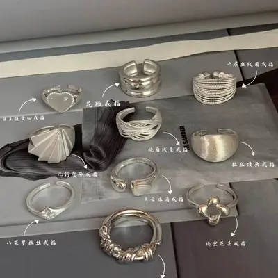 Kore gümüş kadın yüzüğü, açık tasarım, solmayan - 2