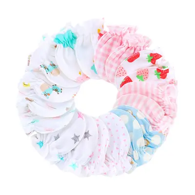 Cartoon Print Baby Gloves, Newborn Anti-Scratch Face Mittens