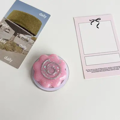 Magnetic phone stand, sequin design, rotating and retractable - 10