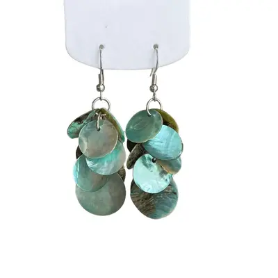 Silbernadel Muschel-Quasten-Ohrstecker Sommer-Stil