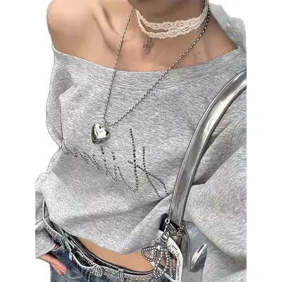 Koreanische Silber-Kreuzkette, Punk Y2K, langes Halsband - 6
