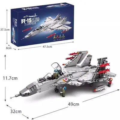 J-20 Savaş Uçağı Yapı Taşı Modeli, Yüksek Zorluk Seviyeli Büyük Yapboz Oyuncağı - 5