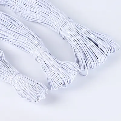 High-Elasticity Round Rubber Band, Black, Latex Core Drawstring Cord - 8