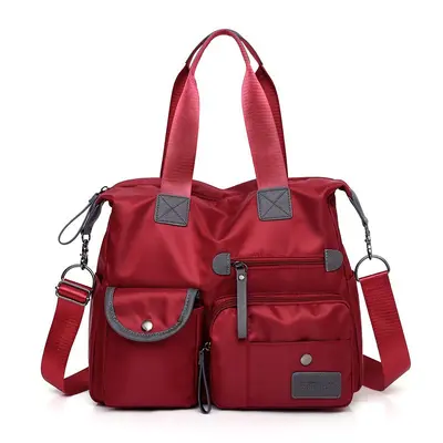 Large women's bag 2026 new model, high capacity, multi-pocket, handbag and shoulder bag, stylish and casual reinforced Oxford fabric travel bag. - 7