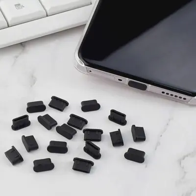 Uluslararası USB-C cep telefonu toz koruma tapası Silikagel tıpa Lightning veri portası kapaklı kayıp önleyici - 3