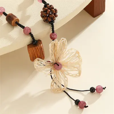 Women's Evil Eye Stone Beaded Necklace, Layered - 12