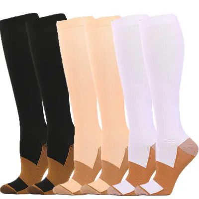 Men's and Women's Compression Socks, High-Elasticity Polyester Sports Calf Socks