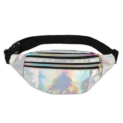Women's Running Waist Bag with Laser Pattern and Reflective Details - 8