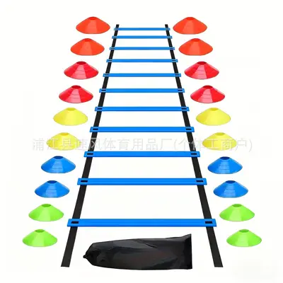 Agility ladder set cross-border football training equipment logo disc jump rope resistance umbrella obstacle loop rope ladder