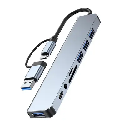TYPE-C dual-ended 8-in-1 docking station USB3.0 high-speed transmission hub multifunction hub docking station