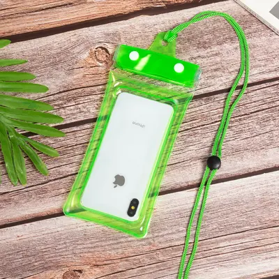 Three-Layer Waterproof Phone Bag with Air Cushion for Swimming and Rafting, Velcro Seal, T - 10