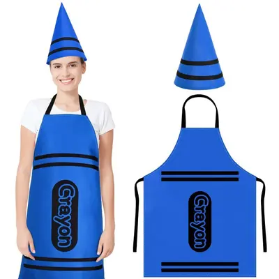 Adult Crayon Costume Set with Apron and Cone Hat, LP127
