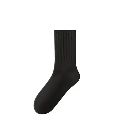 Damensocken reine Baumwolle Frühlings- und Herbstmodell Mittellange Socken Geruchsschutz Schweiß absorbierend Knochenloses Lauf- und Sportbaumwollsocken Weiß lange Socken