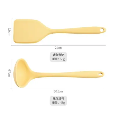 Toptan küçük silikon spatula ve kaşık pişirme seti ev yapışmaz tava yüksek sıcaklığa dayanıklı mini mutfak eşyası spatula ve kaşık seti
