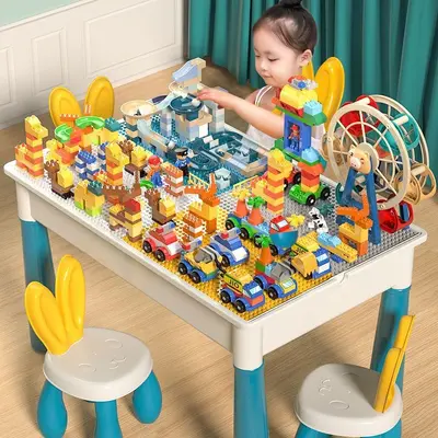 Large Compatible Building Block Table for Children, Educational Play Table