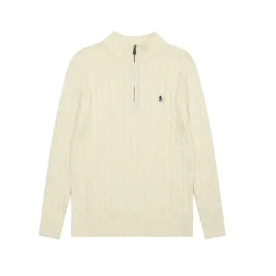 Polo Logolu Yarım Balıkçı Yaka Fermuarlı Örgü Kazak Unisex Uzun Kollu Çift Kombini - 13