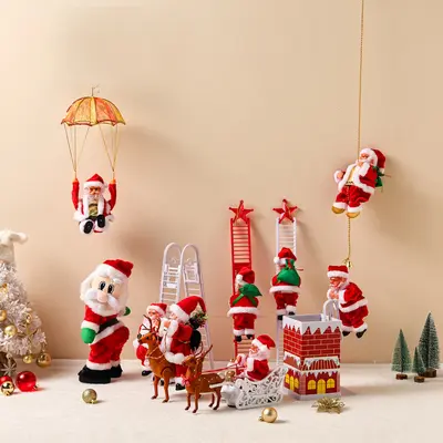 Elektrikli Tırmanan Noel Baba Oyuncak, Boncuklu