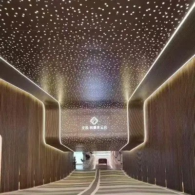 Perforated Aluminum Composite Facade Panel, Fluorocarbon Wood Grain