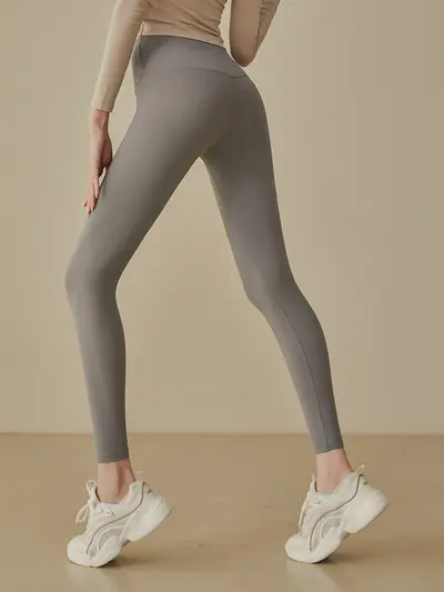 Dikişsiz Yüksek Belli Şeftali Kalça Yoga Pantolonu, Elastik Tayt - 4