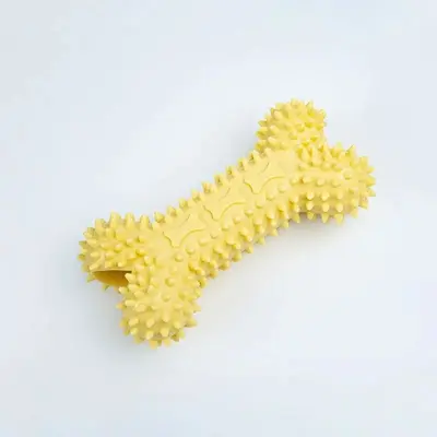 TPR Hollow Spiked Bone Dog Toy, Durable Teeth Cleaning Chew Stick - 8