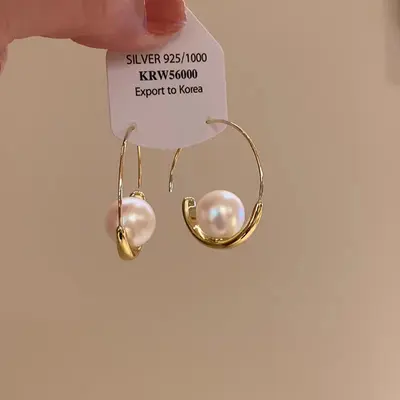 14K gold-plated geometric earrings, vintage style - 11