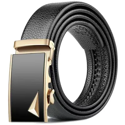 Men's Synthetic Leather Belt Amazon AliExpress Automatic Buckle Versatile Pants Belt Foreign Trade Cross-Border