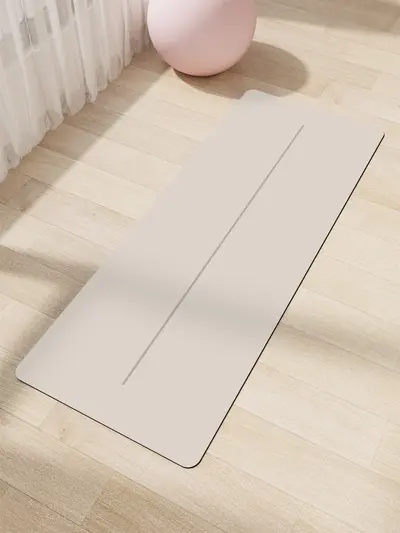 PU kauçuk yoga matı, pozisyon çizgileri, emici